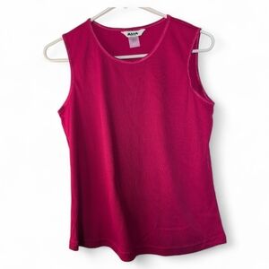Alia Fuchsia Sleeveless Tank Top Ribbed amazing stitching -see pictures